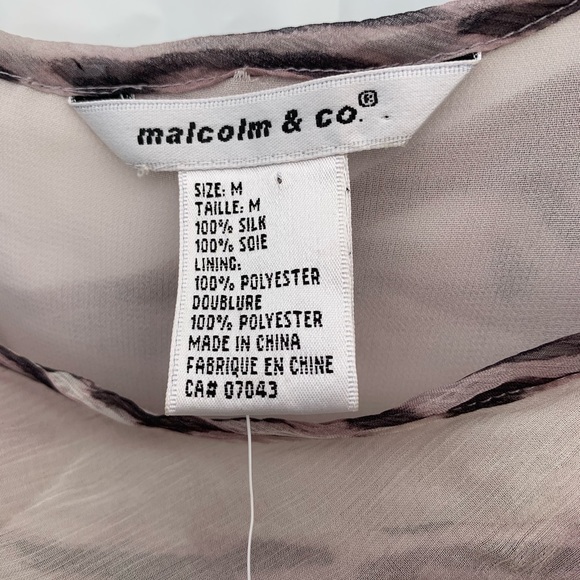 NWT 100% Silk Malcolm Co. animal one shoulder - Picture 4 of 12